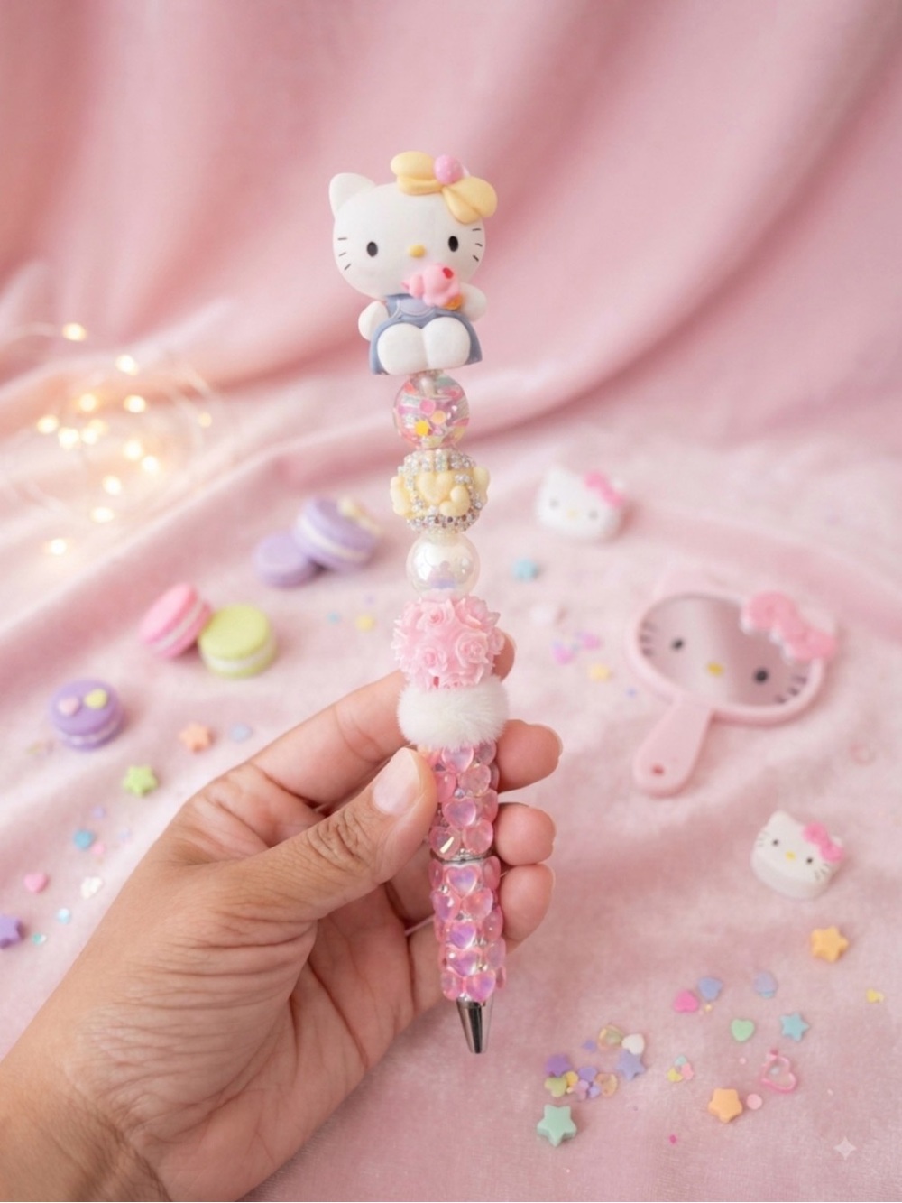 Custom Pen hk 
 Pastel Pink Beaded Decorative Pen